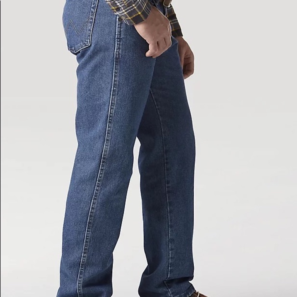 Wrangler Rugged Wear Cotton Denim Straight Leg Blue Jeans 62x32 NWT